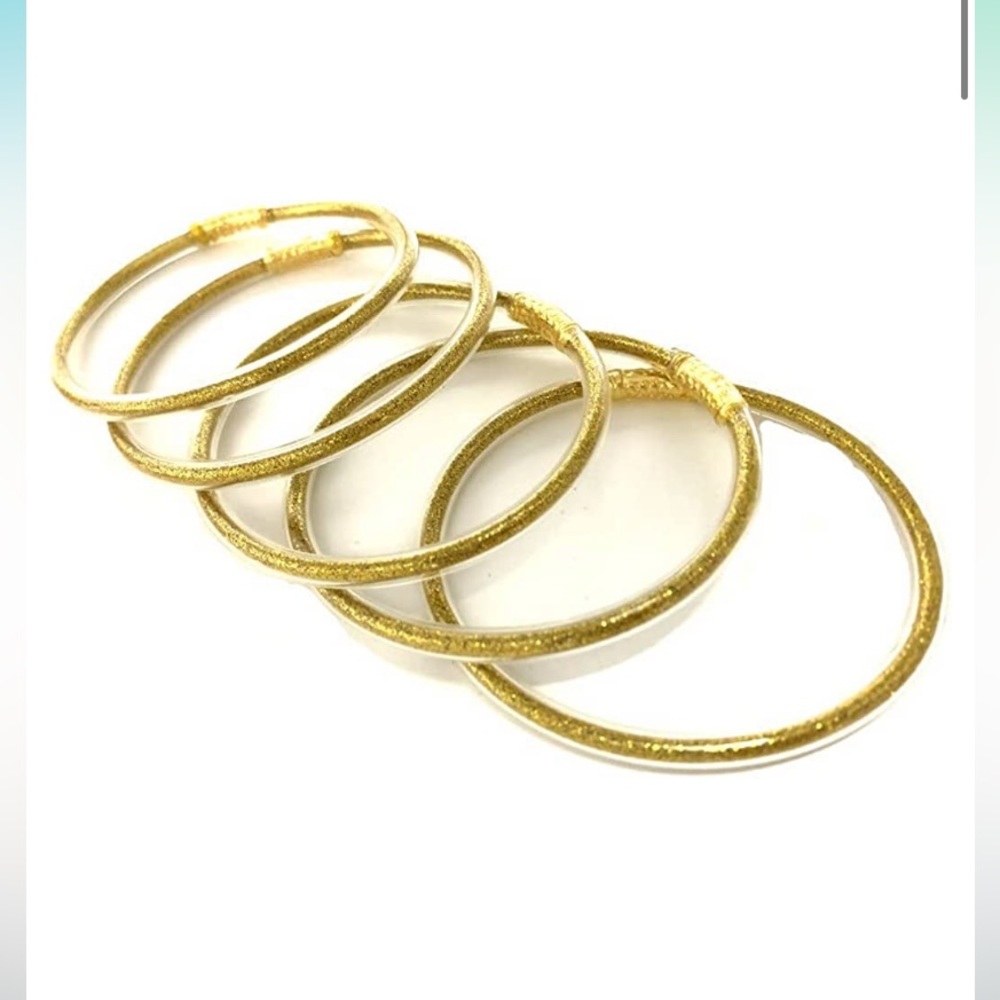 Sither Glitter Jelly Bangles Bracelets Set for Woman. Set of 5 bangles